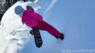 Mia Evelyn_FlatTight - Fucking my ass on snow Creampie from Ass with pee