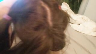 Blueyeswhitepussy Fucks Hard and Sucks Cum out of BF