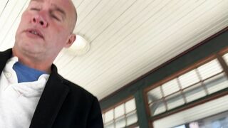 Milf squirts outside train station