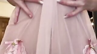 Brandy Gordon See Through Pink Dress