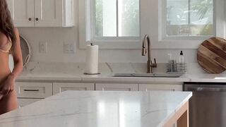 Rachel Cook naked kitchen striptease