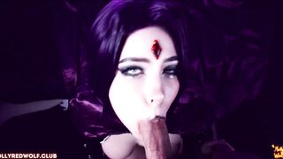 Molly Red Wolf - Teen Titans. Raven Gets Cumshot from Pussy to Mouth