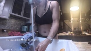 AMWednesday - Making Dinner in Lingerie