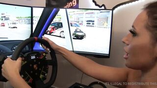 Toni Camille playing car simulator