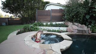 Caroline Zalog Hot Tub Bikini Try-On Haul