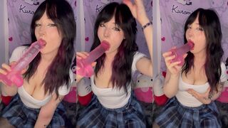 kiakuromi dildo blowjob ppv